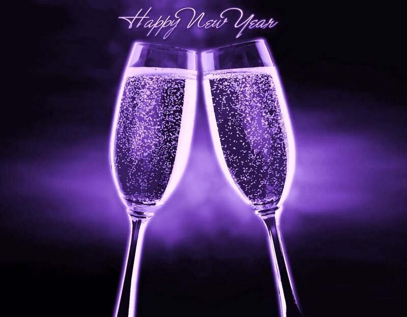 Champagne Glasses Clinking — Purple