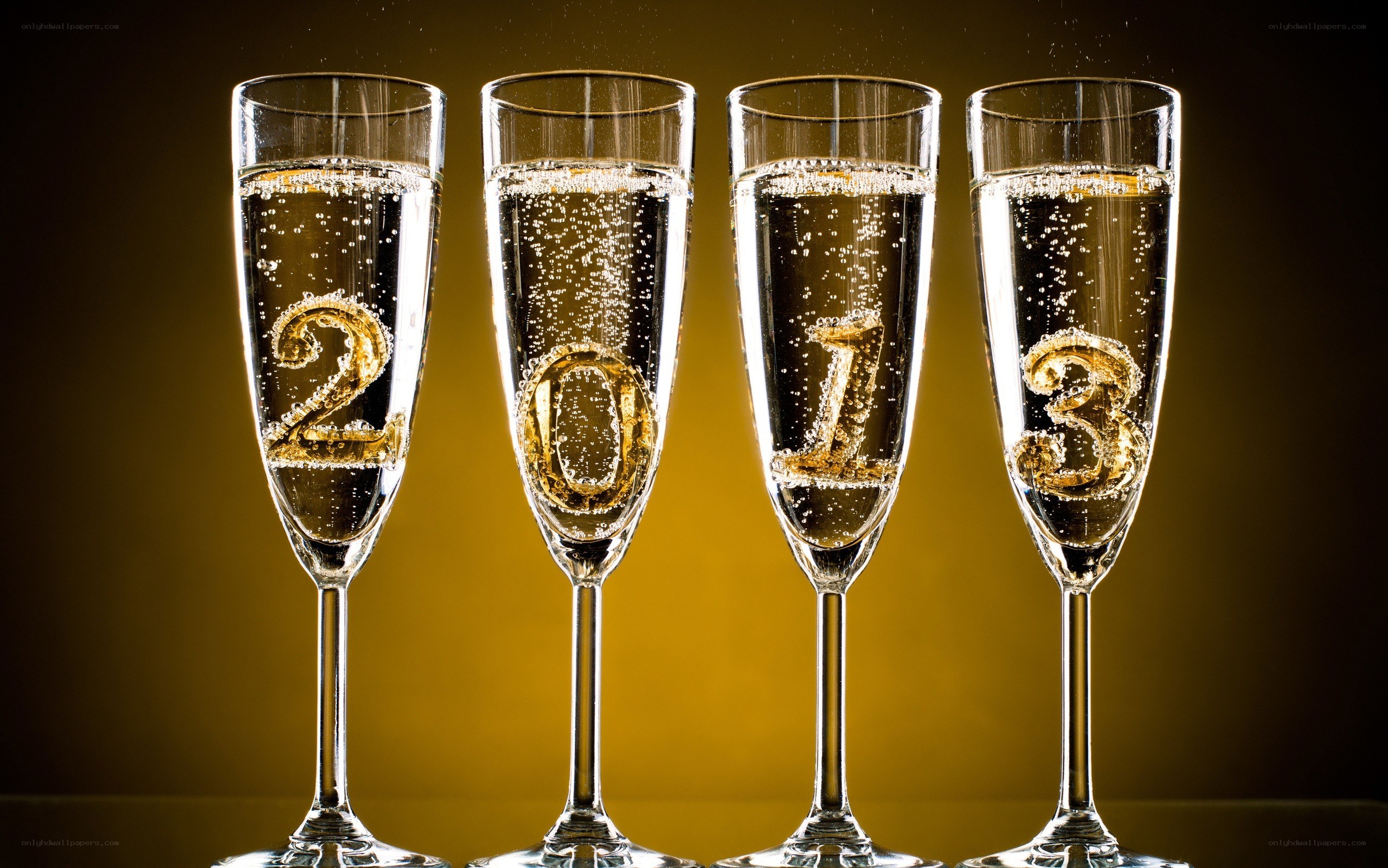 Champagne glasses for New Year