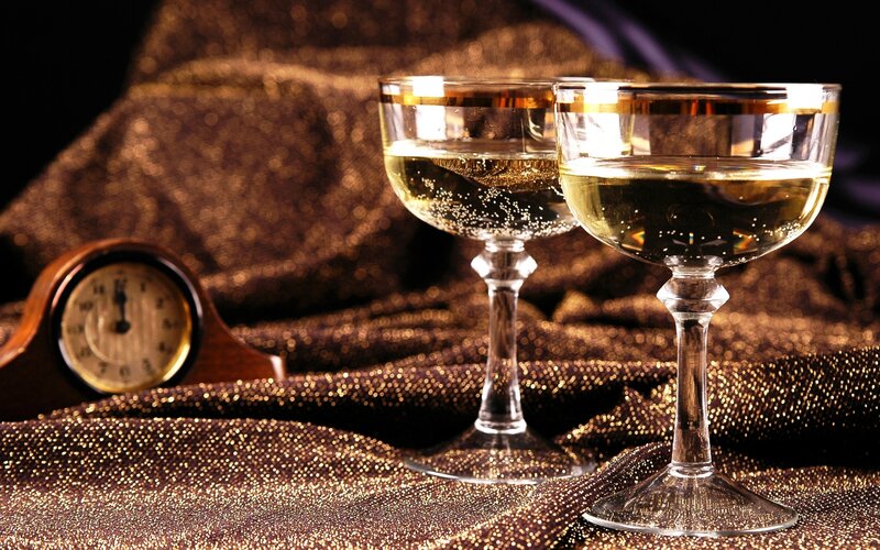 Champagne glasses for New Year's