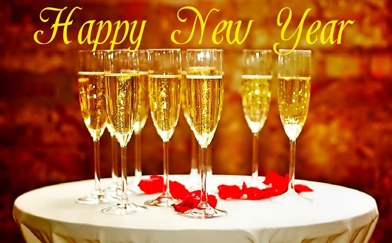 Champagne Glasses on Table — Gold, Celebratory