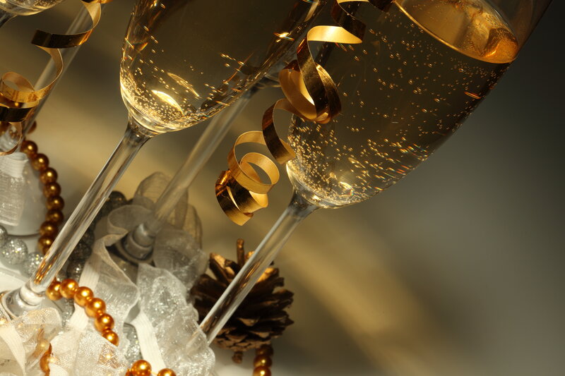 Champagne Glasses with Decorations
