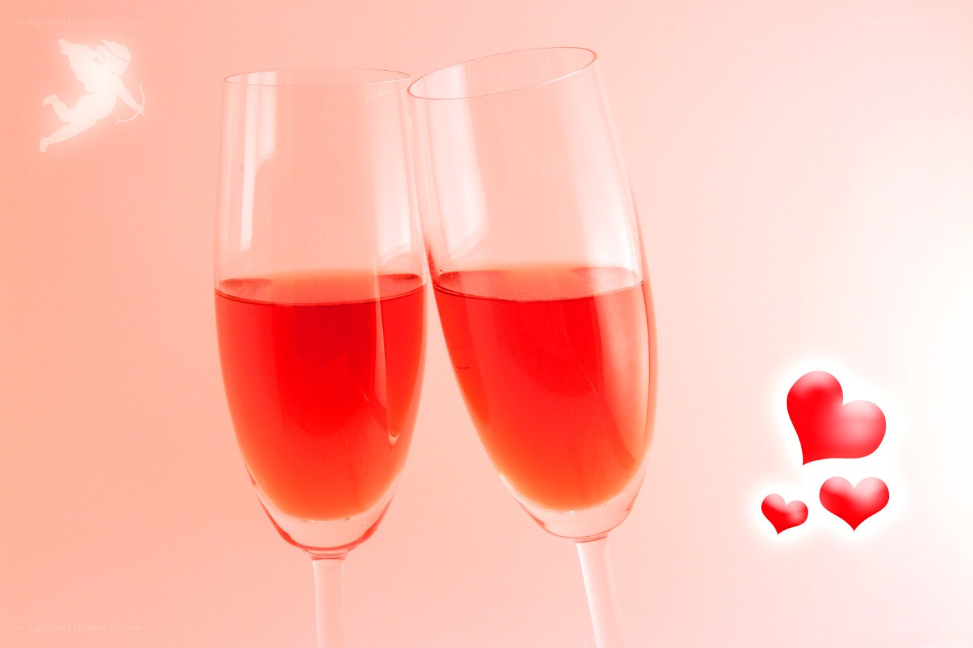 champagne glasses with hearts