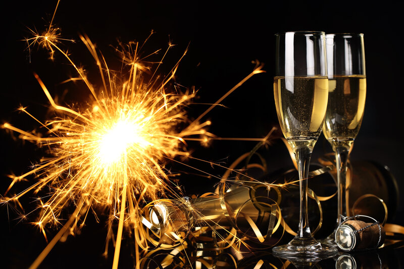 Champagne Glasses with Sparkler