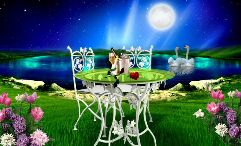 Champagne Table Setting