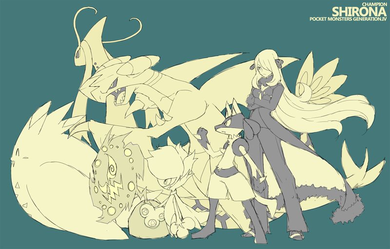 Champion Shirona with Pokémon