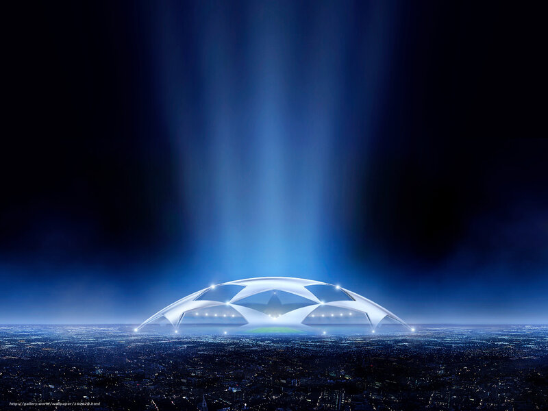 Champions League stadium at night