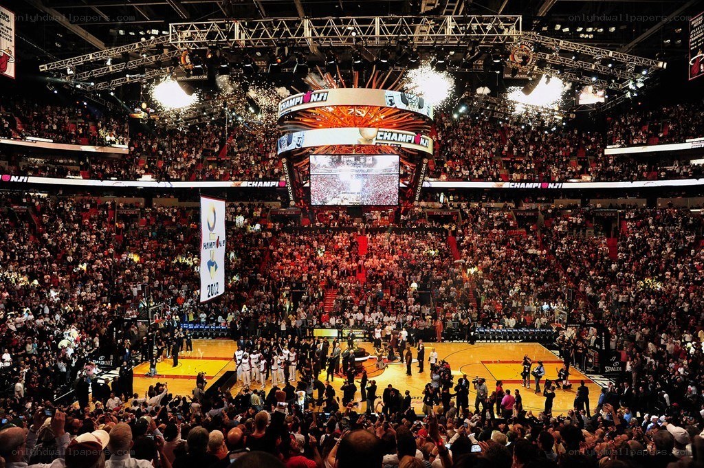 Championship celebration at arena