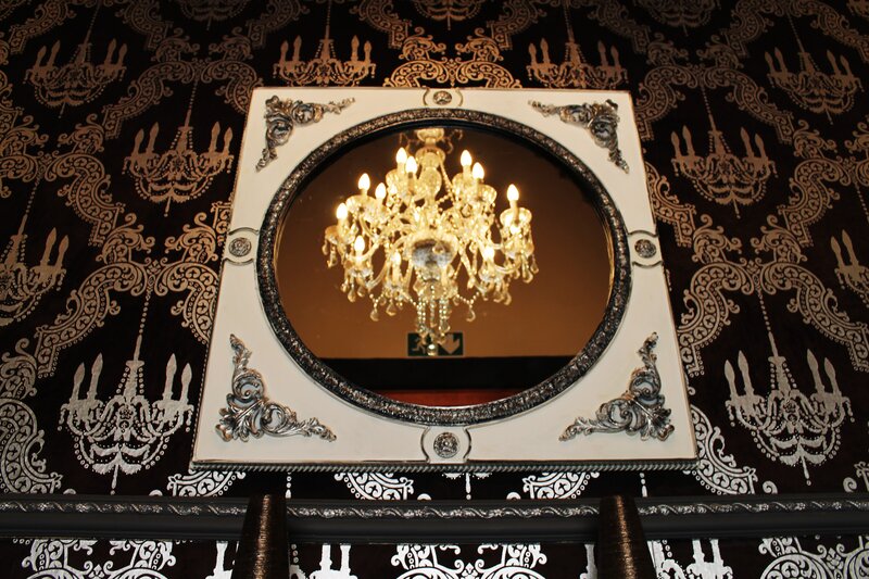 Chandelier in Mirror