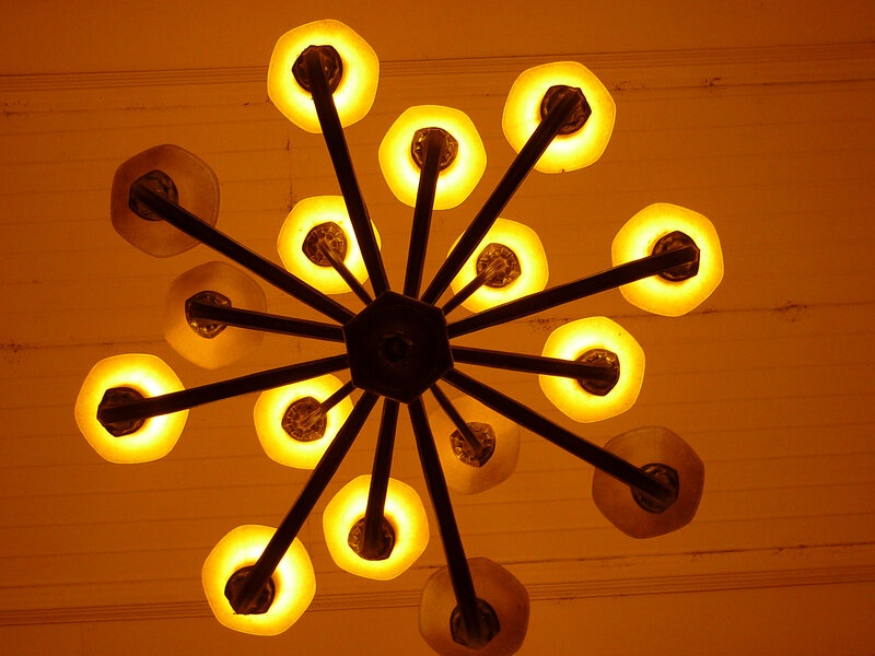 Chandelier with Glowing Bulbs