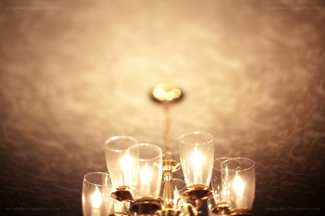 Chandelier with lit candles