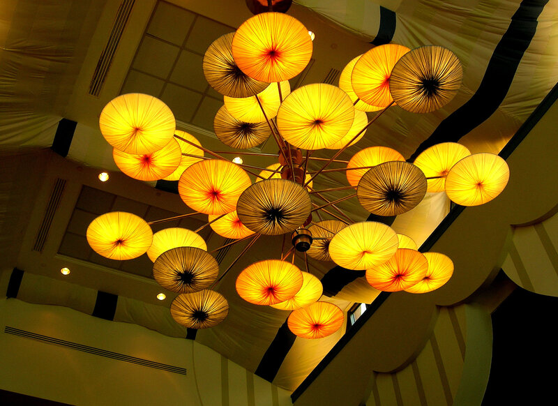 Chandelier with paper lanterns