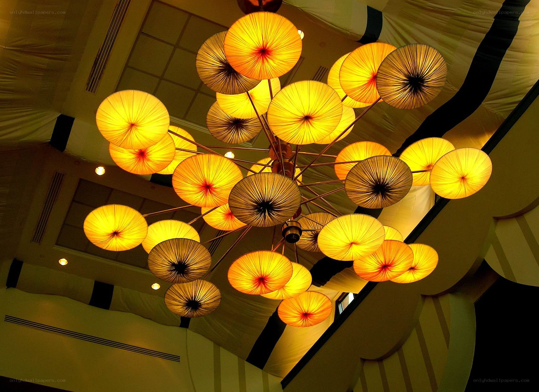 Chandelier with paper lanterns