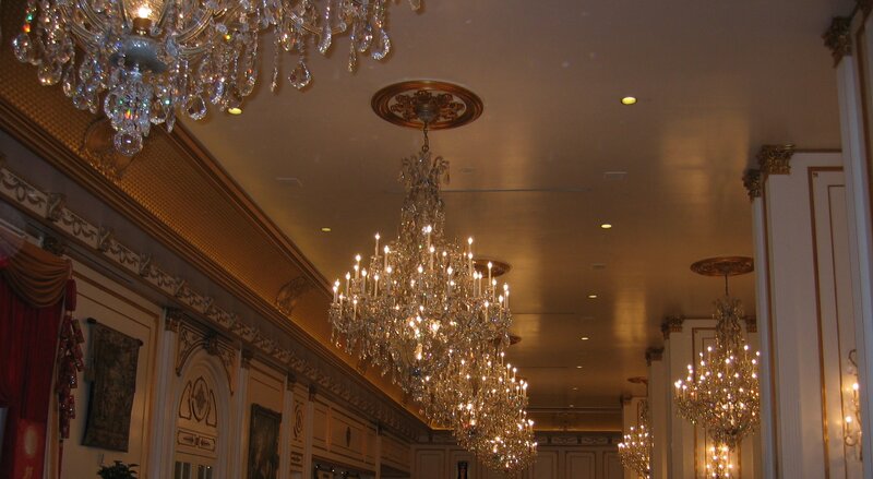 Chandeliers in a Hall — Gold