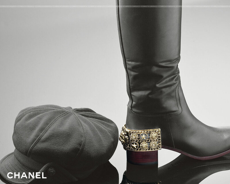 Chanel boots and cap