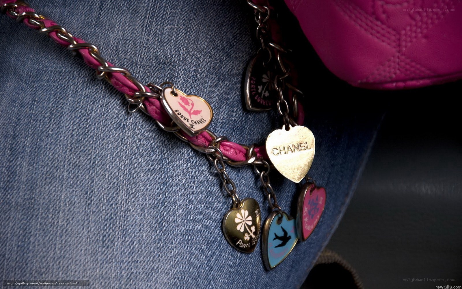 Chanel charm bracelet on denim