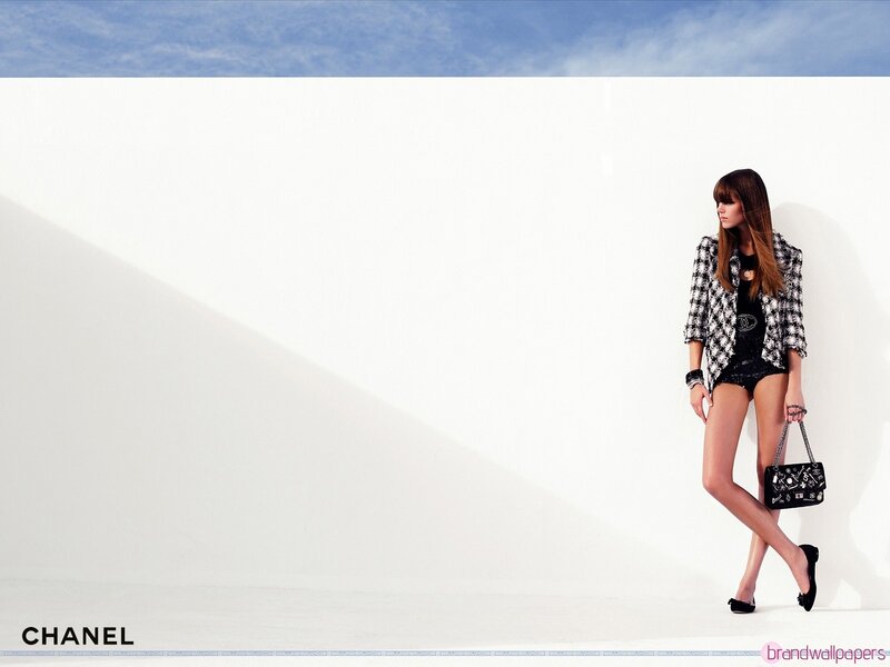 Chanel fashion model in black and white