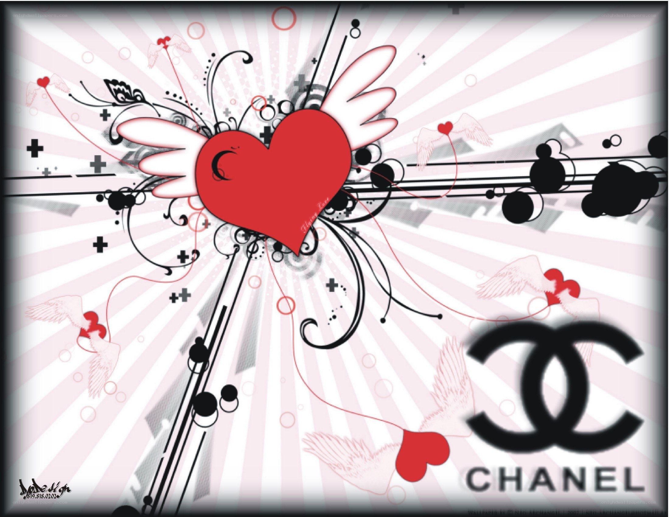 Chanel heart design wallpaper