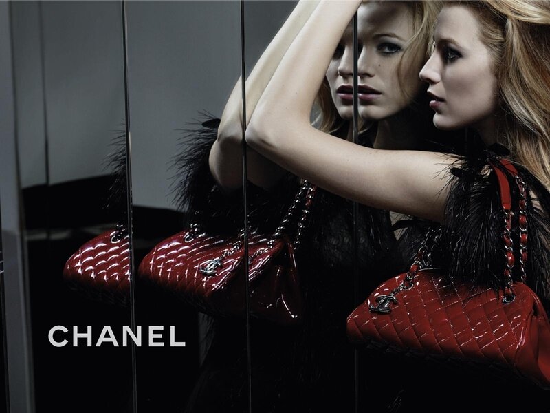 Chanel red handbag ad