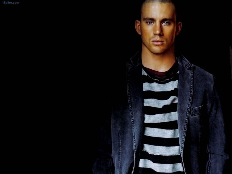 Channing Tatum in striped shirt