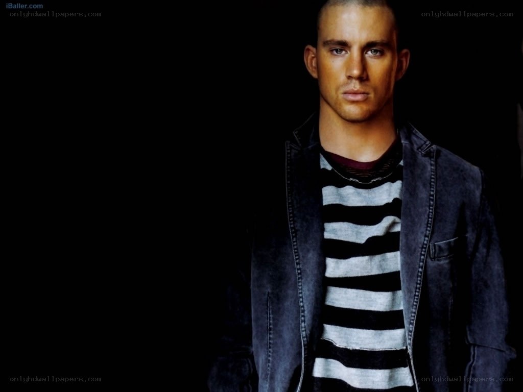 Channing Tatum in striped shirt