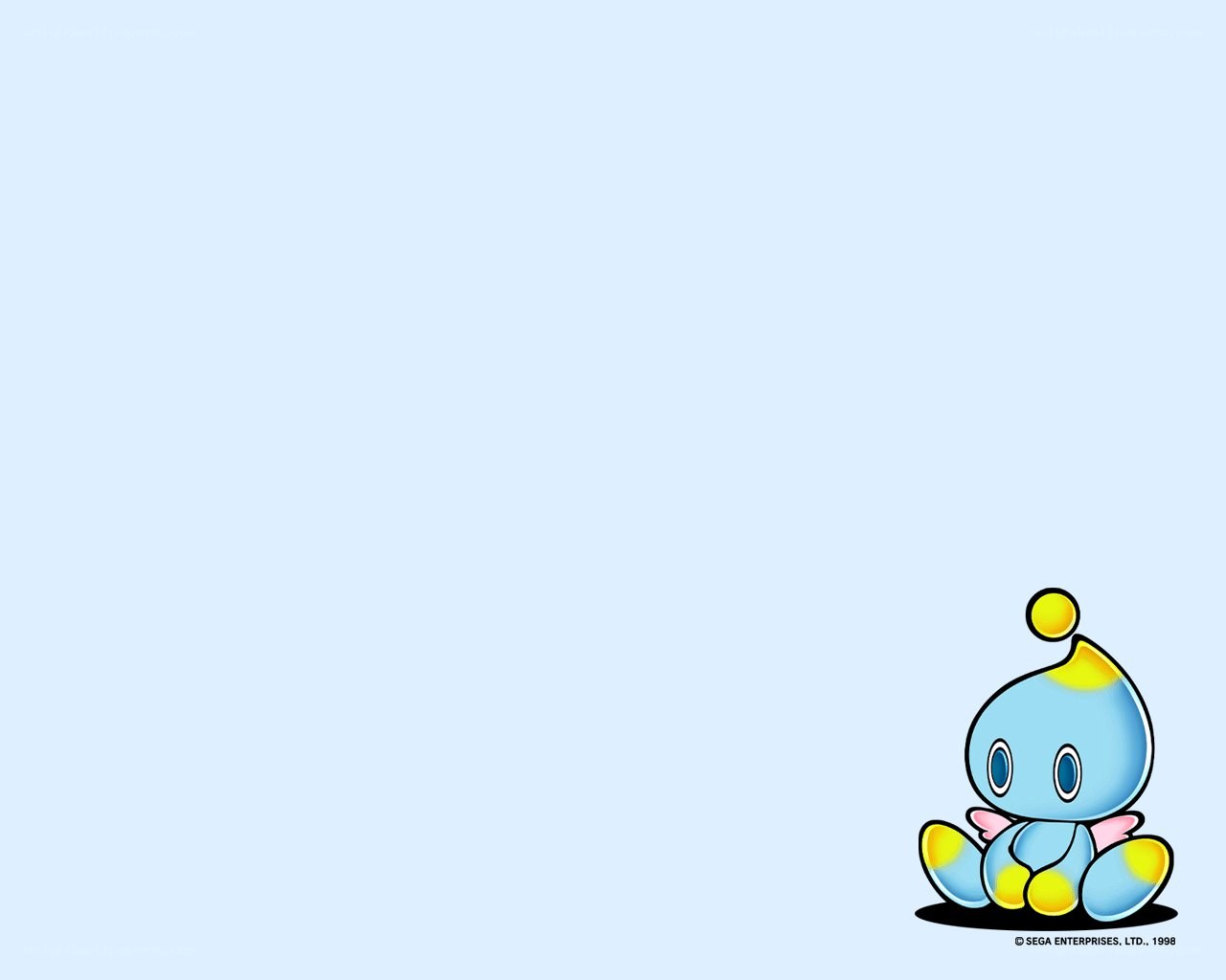 Chao character on blue background