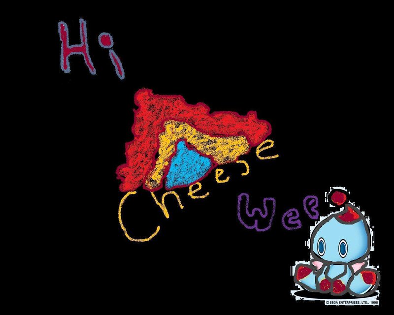 Chao character with cheese drawing