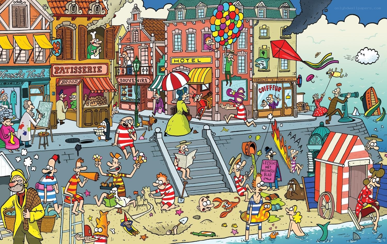 Chaos at the seaside town