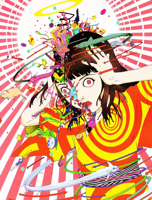 chaotic anime girl illustration