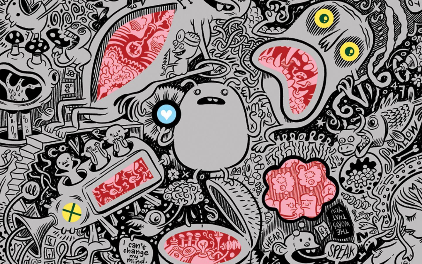 chaotic cartoon doodle art