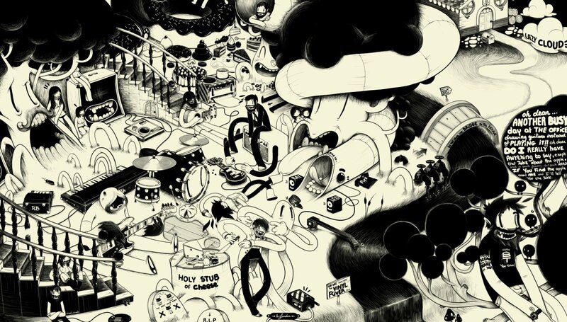 Chaotic Cartoon Scene