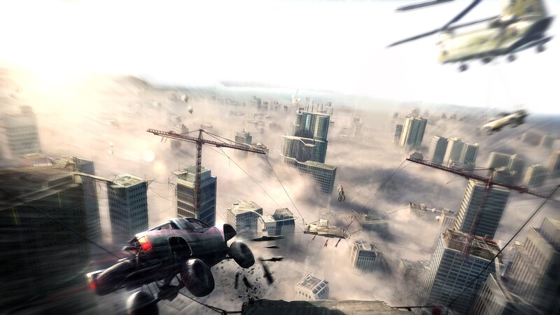 chaotic city aerial combat