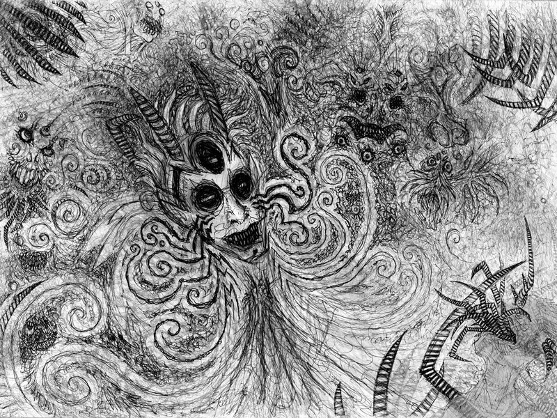 chaotic demonic sketch