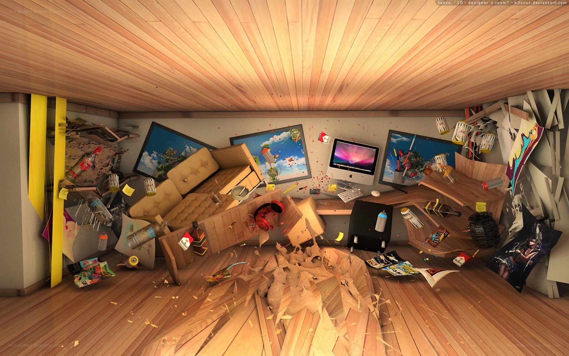 chaotic designer's room