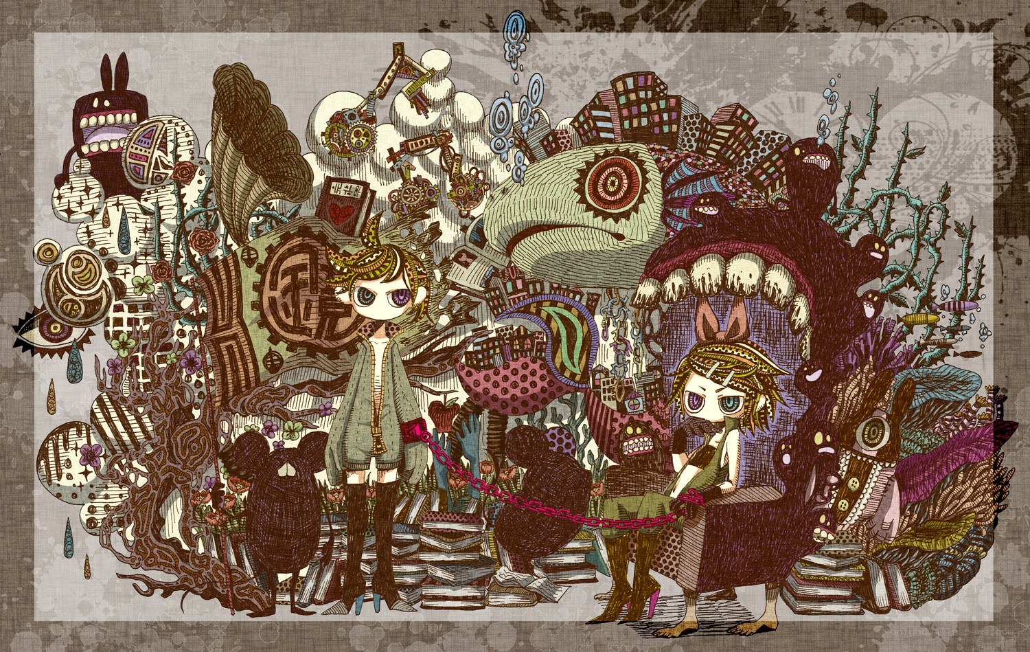 chaotic fantasy illustration