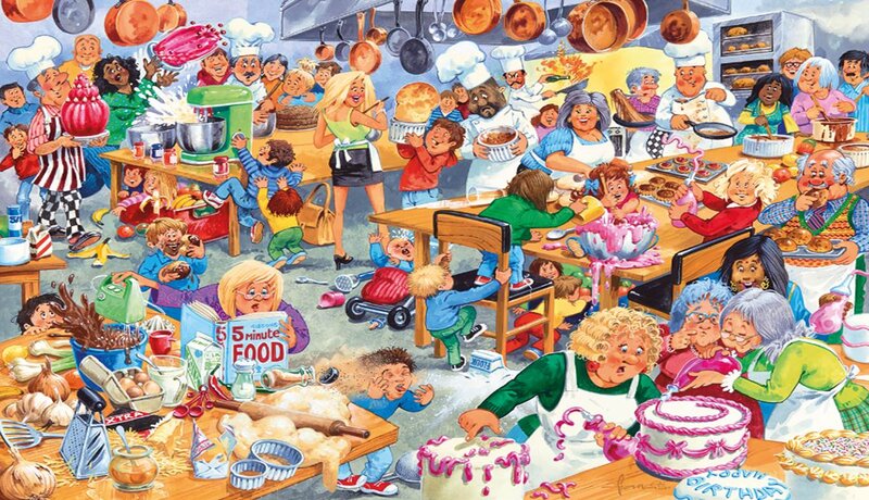 Chaotic Kitchen Baking Scene