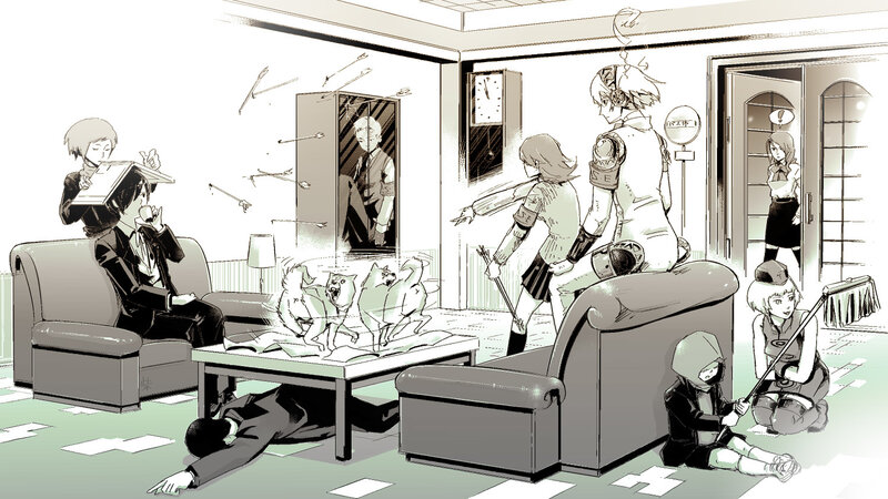 Chaotic living room scene