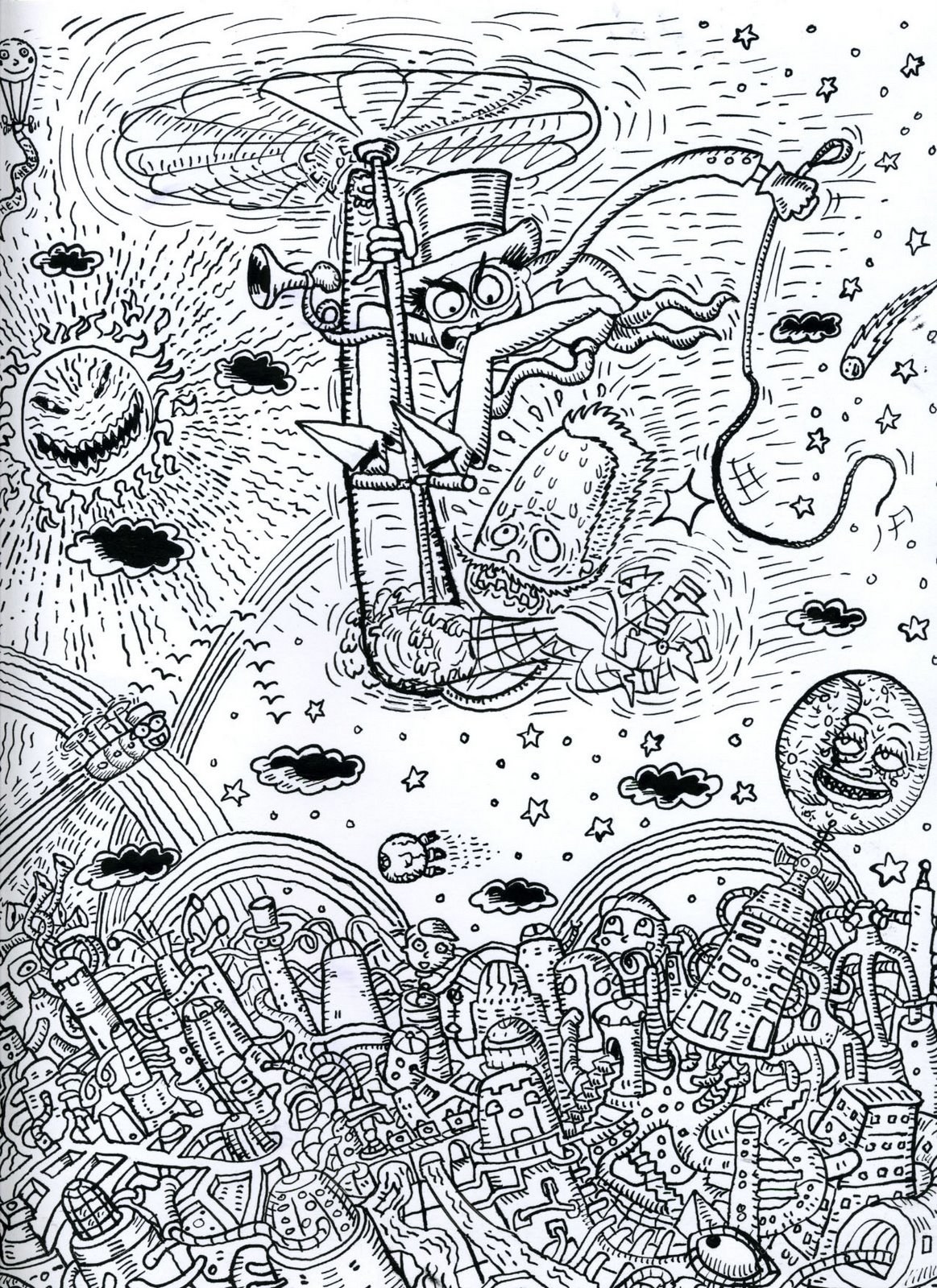 chaotic space adventure coloring page