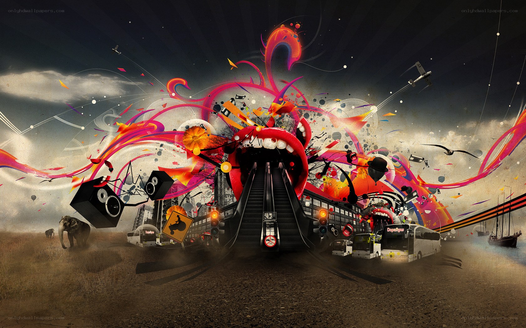 chaotic urban explosion