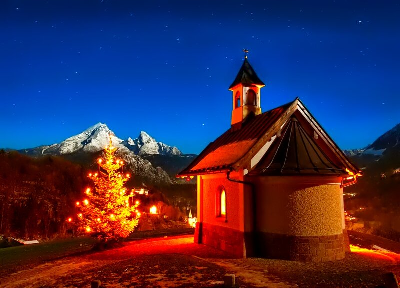 Chapel and Christmas Tree