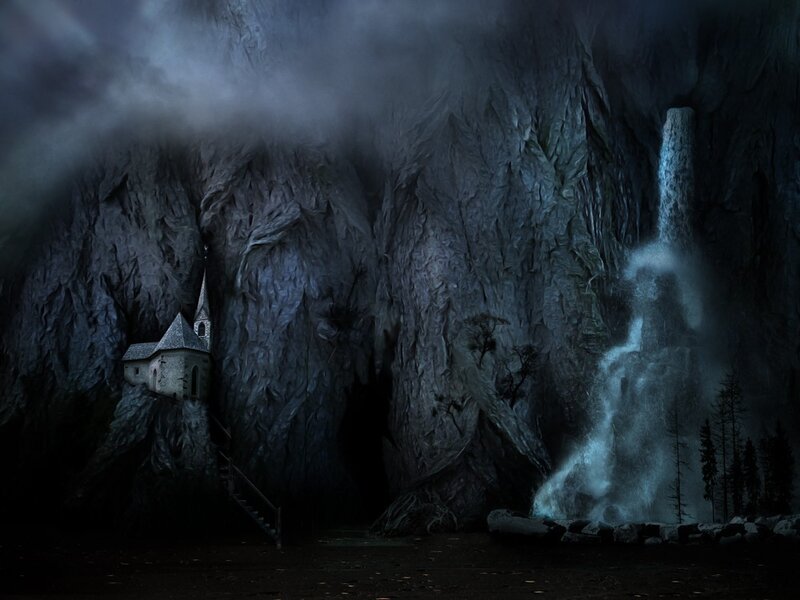 Chapel in a dark canyon
