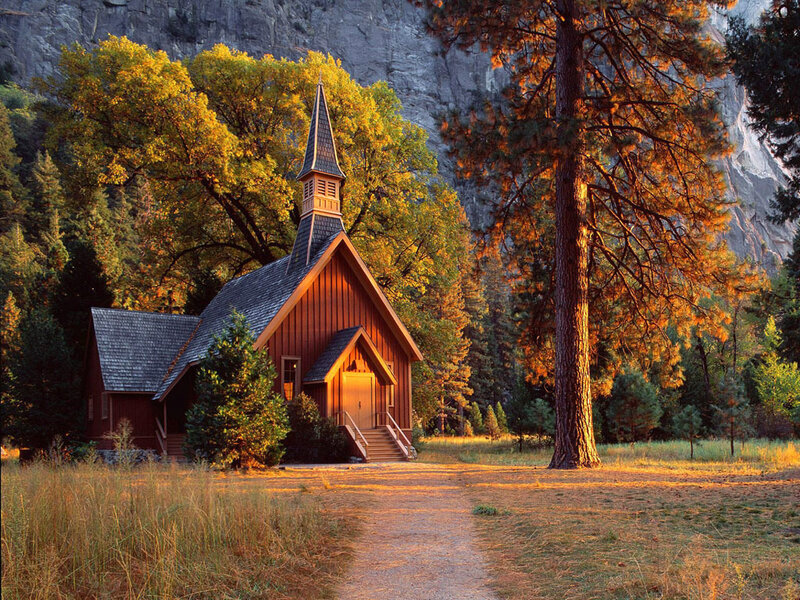 Chapel in a forest valley