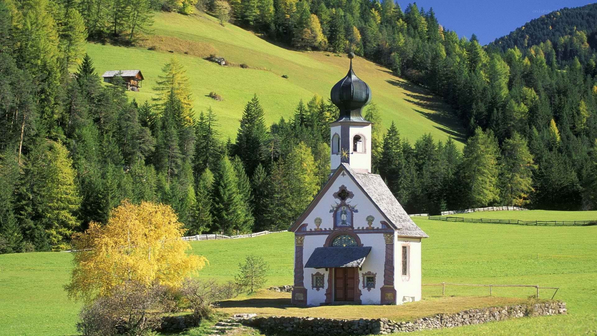 Chapel in a green valley