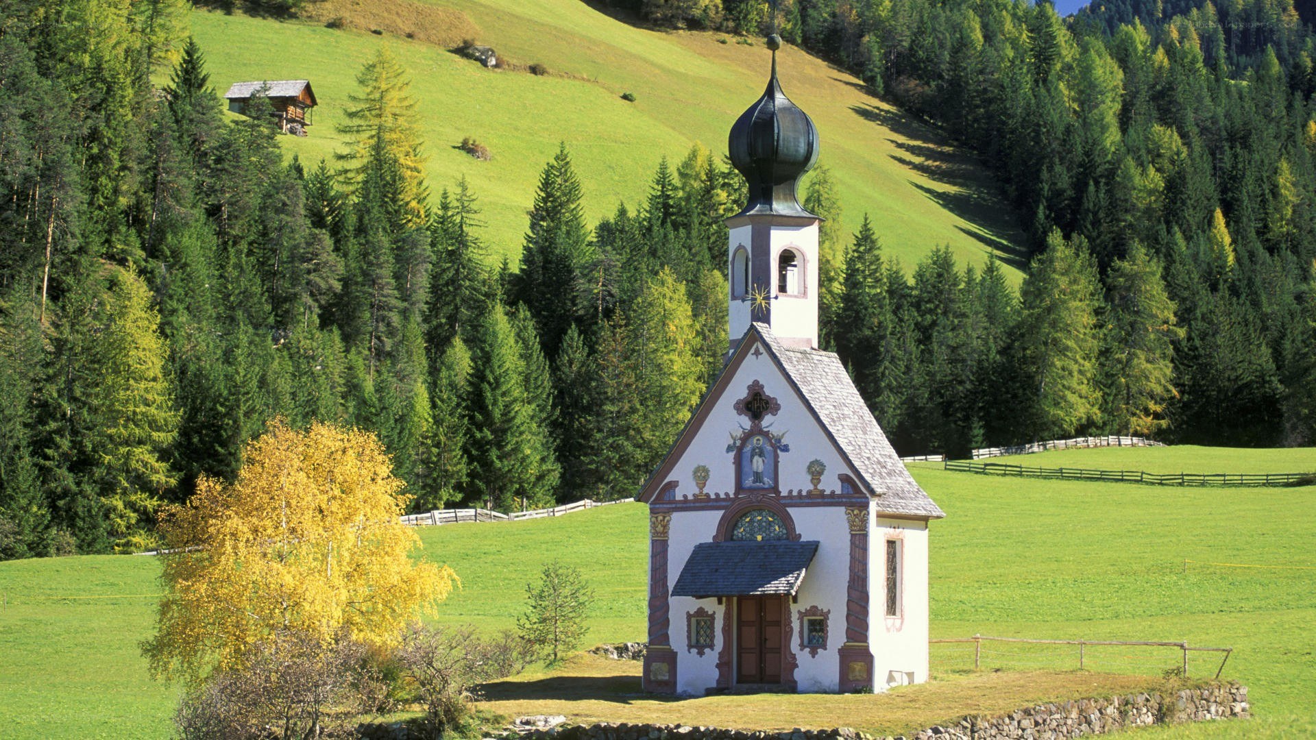 Chapel in a green valley