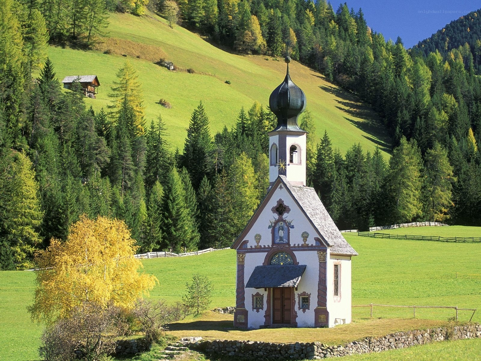 Chapel in a green valley