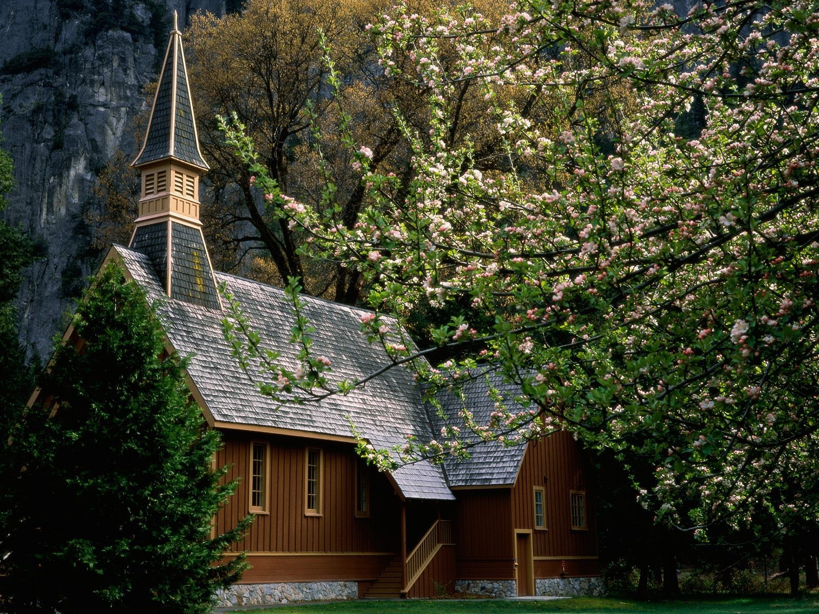 Chapel in a mountain valley