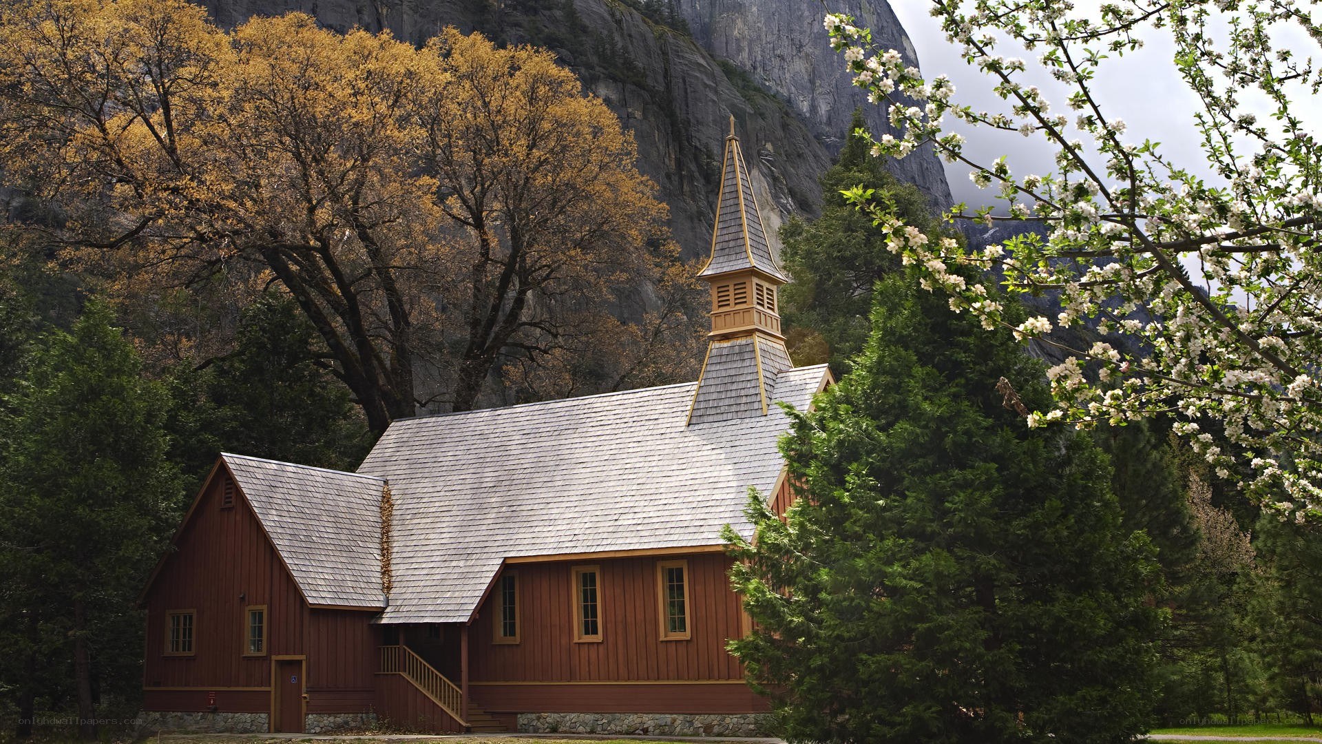 Chapel in a mountain valley