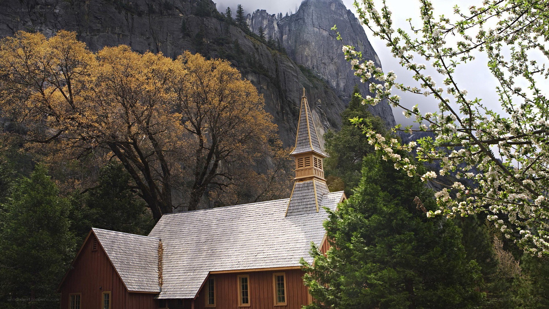 Chapel in a mountain valley
