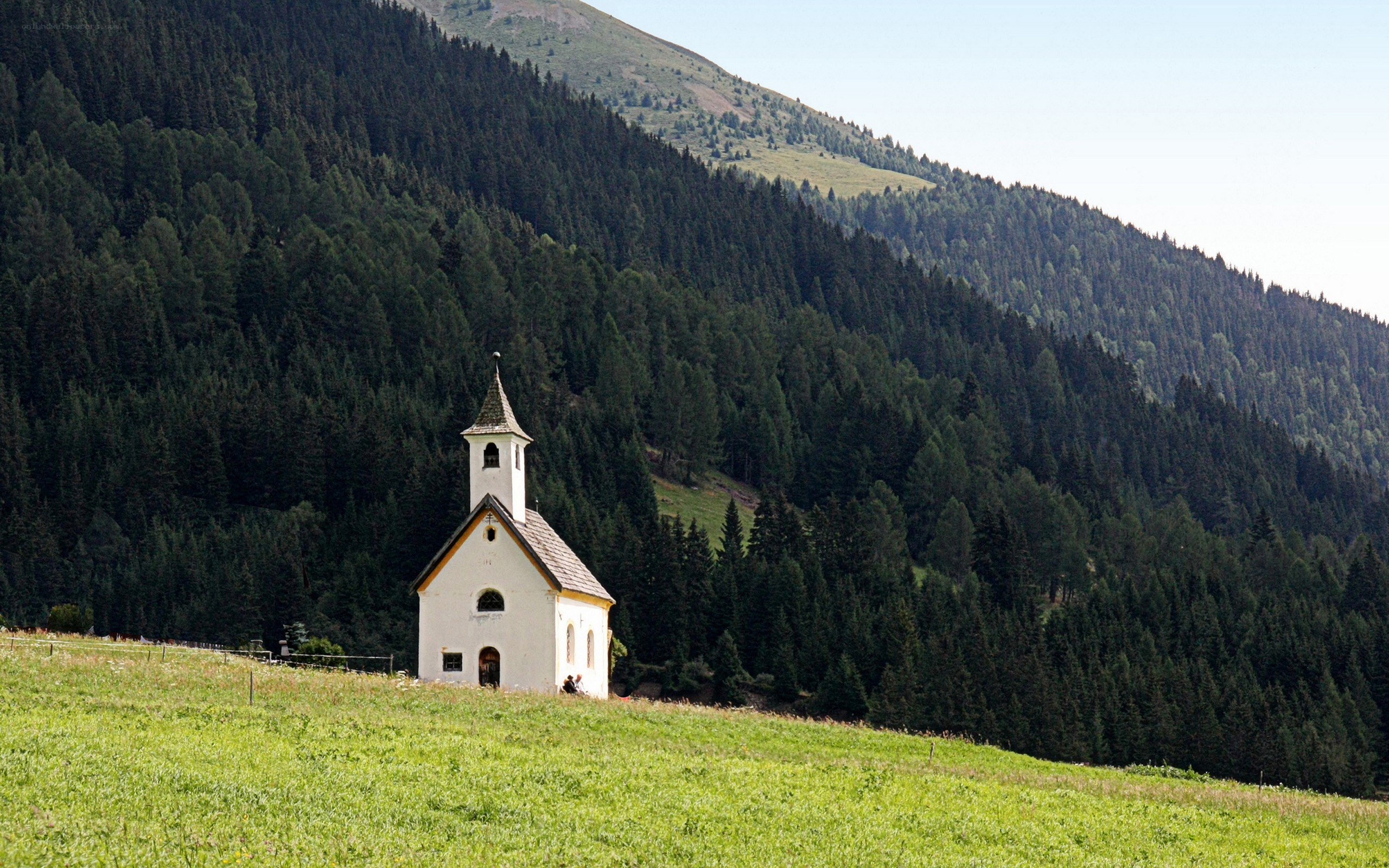 Chapel in a mountain valley