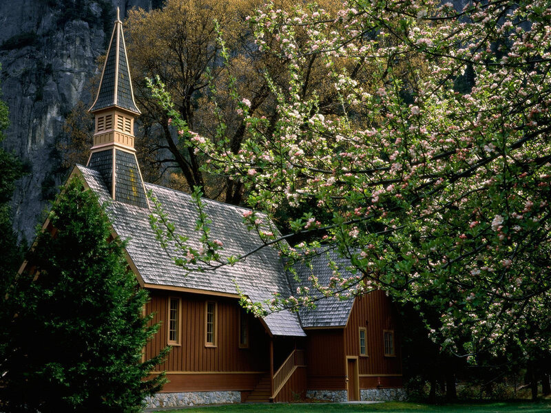 Chapel in a mountain valley