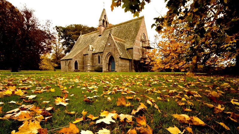 Chapel in Autumn Park